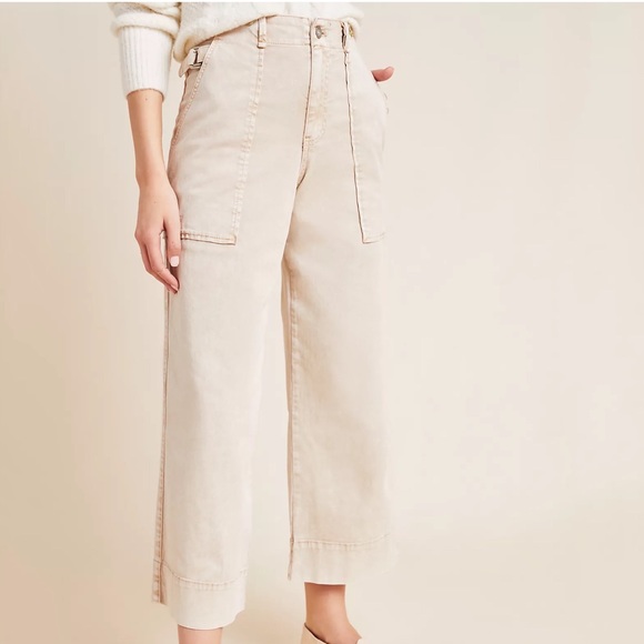 Anthropologie Cropped Wide-Leg Pants - Picture 2 of 5